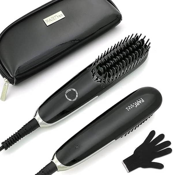 FARI Mini Hair Straightening Brush Travel Dual Voltage Ionic Comb C A960