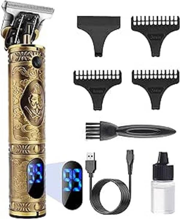 Hair Clippers for Men Professional Beard Trimmer with LCD Screen, Cordless Electric Self Hair Clipper, Precision Outliner, Rechargeable Battery, Gifts for Men UK Import