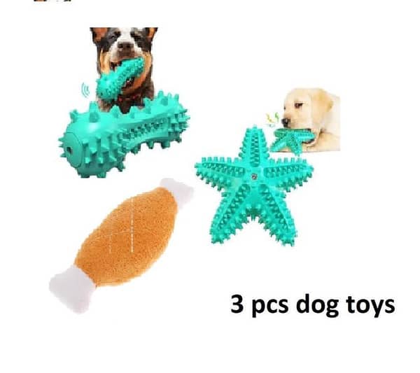 LDGS&TTW 3 Pack Starfish Shape Dog Teething Toys - Yellow
