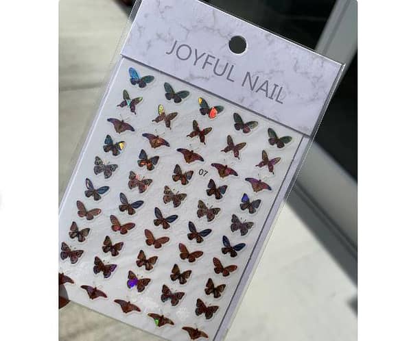 Multicolored Holographic Butterfly Nail Stickers – Nail Decals C R1698