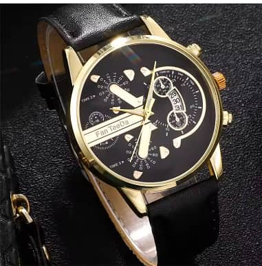 Fashion Date Quartz Men Watch with Chronograph, Leather Band, 40mm Case – C R3280
