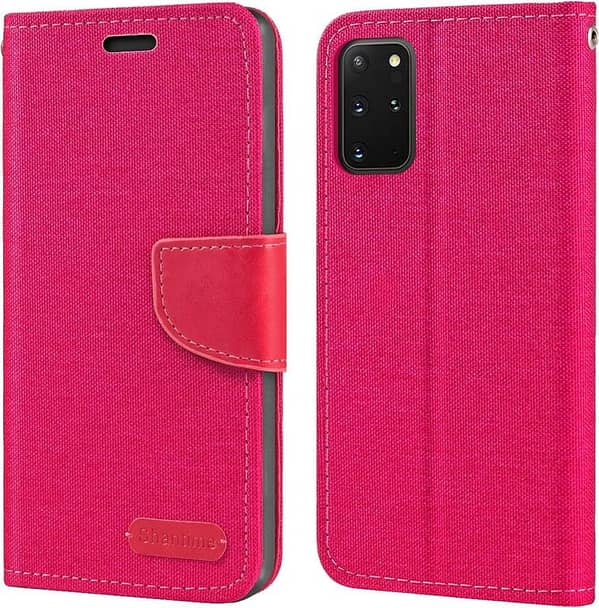 Samsung Galaxy S20 Plus Case: Oxford Leather Wallet with Soft TPU Back Cover and Magnetic Flip (Rose UK Import)
