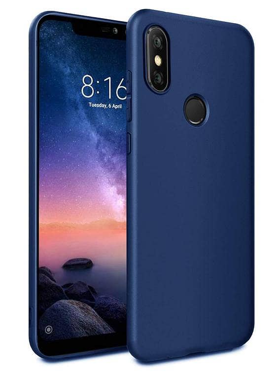 Soft Rubber Back Cover for Mi Redmi Note 6 Pro — Matte Blue (UK Import)