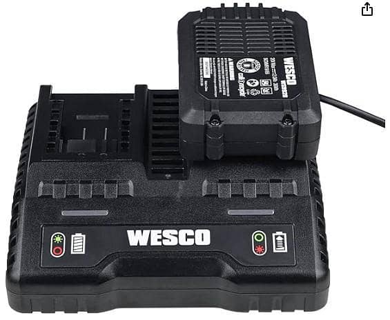 WESCO WS9919 18V Dual Port Battery Charger (Charger Only) for WS9928/WS9940 Batteries