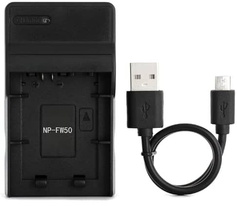 NP-FW50 USB Camera Battery Charger for Sony Alpha and NEX Series (A6000/5000/5100, ILCE-6000, ILCE-7, NEX-5T/5R/5/3/3N, NEX-C3, SLT-A37) – C A1448
