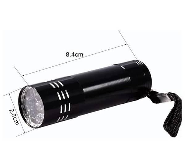 LED Ultraviolet Flashlight 395nm in Aluminum Alloy — Portable Inspection Lamp for Stain Detection