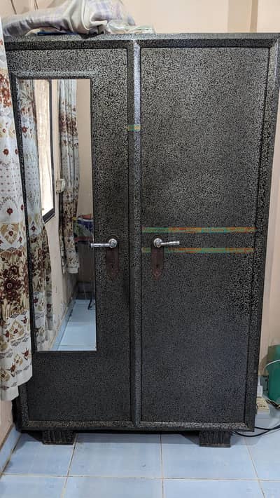Iron Almari | Steel Cupboard with mirror | 2 Door wardrobe |