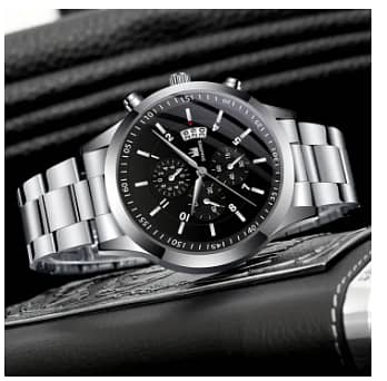 2pcs Set: Men's Fashion Quartz Watch and Stainless Steel Bracelet (Model ME36078)