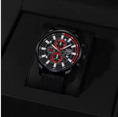 3-Piece Set: Fashion Men's Watches with Nylon Bands, Quartz Movement, and Stainless Steel Case (Model R3910)