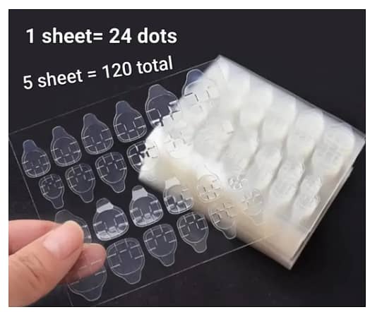 120 Pcs Double-Sided Nail Adhesive Tabs Jelly Glue Sheets for Women – R2986