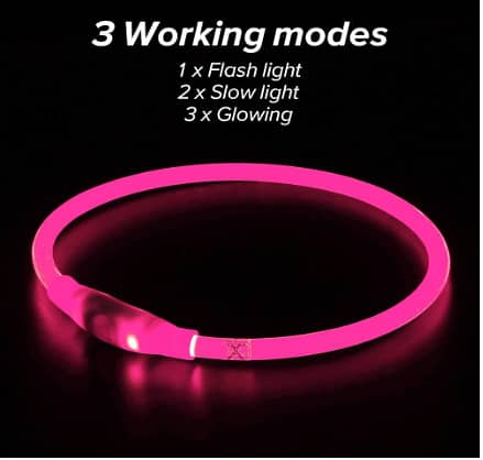 HiGuard USB Rechargeable LED Necklace, Glow-in-the-Dark Safety Bracelet C780