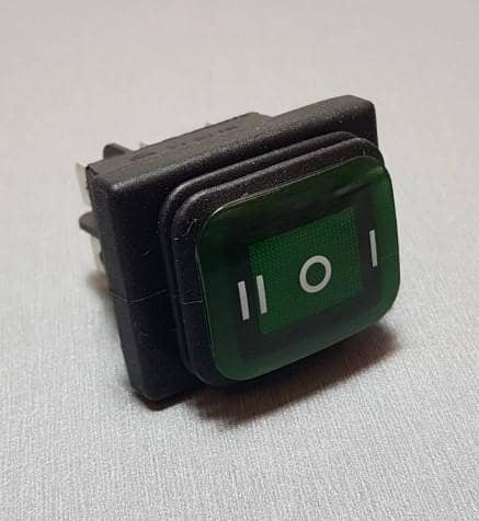 KCD4-203NW DPDT Green Illuminated Waterproof Rocker Switch 16A 250V 1Pcs C 3551