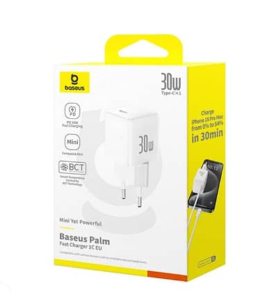 Baseus Palm Fast Charger 1C 30W EU Moon White A R2618