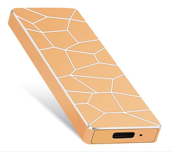 External Hard Drive 1TB-4TB Portable USB 3.0 Type-C for PC, Laptop and Mac (1TB - Golden) C R4449