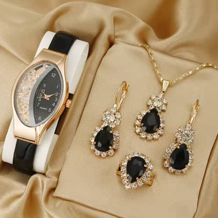 YuSa493 Wholesale Luxury Women Crystal Bracelet Wristwatch Gift Set