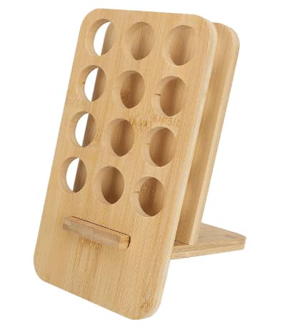Wooden Essential Oil Display Stand — Holds up to 12 x 10ml Bottles, Nail Polish, or Makeup Bottles (R5360 C3)