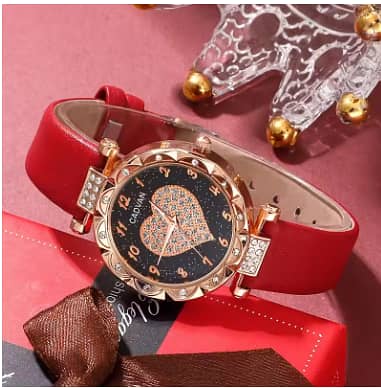 Women's Quartz Watch with Rhinestone Jewelry Set: Ring, Necklace, Earrings