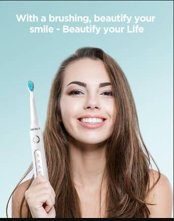 Fairywill Sonic Electric Toothbrush USB Rechargeable 4 Brush Heads 5 Modes Timer C A1020