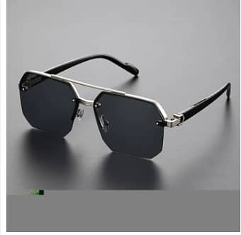 DIV MALL NEW Trendy Half-Rim Aviator Sunglasses, Polygonal Frame with Double Bridges for Men and Women, Perfect for Daily Wear and Gifts C R2808