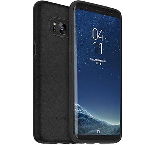 "Streamlined Power and Style: Mophie Charge Force Leather Back Case for Galaxy Note 8 - Black, Delivering Wireless Charging and Sophisticated Protection!" A R567 CAASE