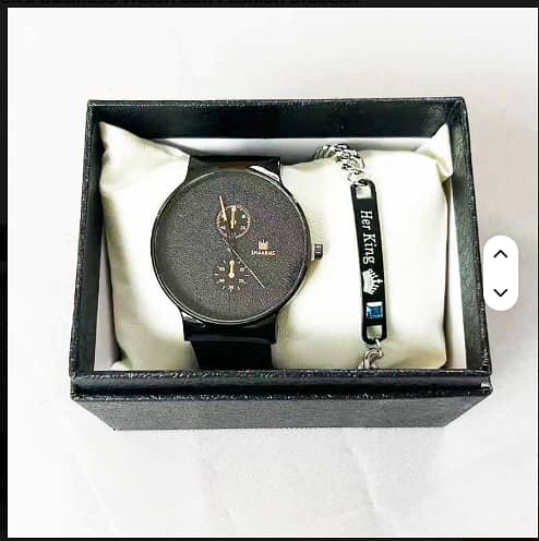 Color Pointer Quartz Watch for Men with Belt and Bracelet Set – C R3320