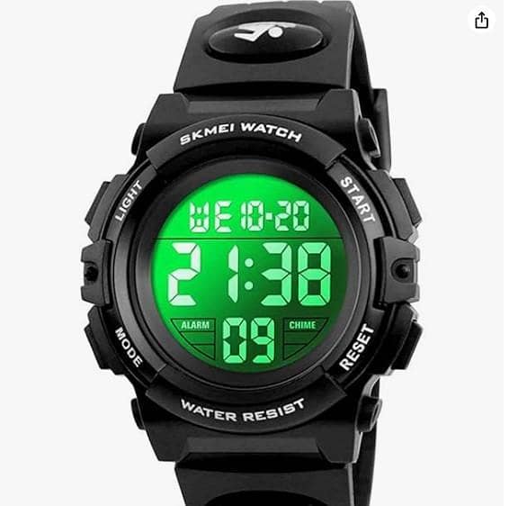 Men's Digital LED Chronograph Sports Watch C1064 – 50m Waterproof, 7-Color Flashing Options