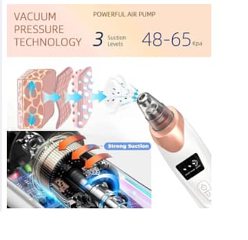 Professional 4-in-1 Electric Blackhead Remover Vacuum - Rechargeable Facial Pore Cleaner & Acne Comedone Extractor - Deep Cleaning Beauty Instrument for Skin Care - Portable Suction Machine with 4 Replaceable Heads C R4922