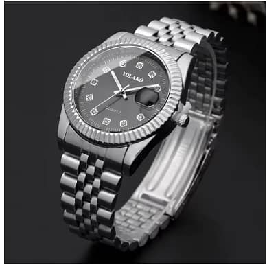 Fashion Diamond Calendar Mens Watch R3254 - Stainless Steel, Quartz Movement, Classic Business Style