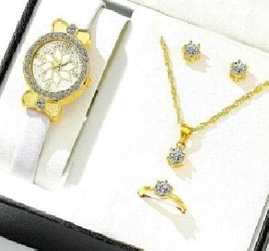 5-Piece Women's Jewelry Set with Coordinated Watch C R3958