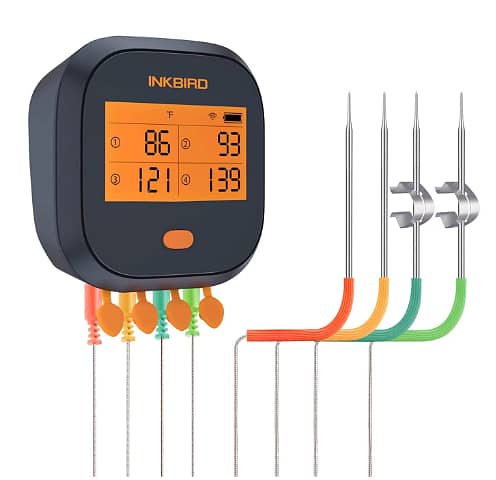 Inkbird Grill Thermometer IBBQ-4T, BBQ Thermometer 4 Probes, Meat Thermometer for Smoker, Kitchen A R1435 MMETT