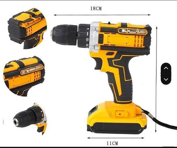 21V 1300mA Heavy-Duty Cordless Drill with Dual-Speed Variable Control and 1 Battery