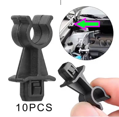 10PCS Black Retainer For Qashqai Dualis J10 Navara D40 Pathfinder R51 Bonnet Hood Support Prod Rod Clip Holder 65722EB300 C R5137
