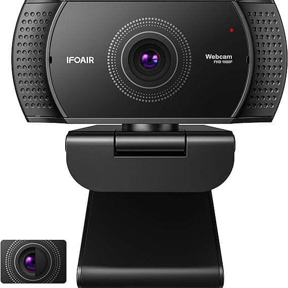 IFOAIR FHD 1080P Webcam for PC with Microphone, USB Streaming Webcam with Privacy Cache, Plug and Play for Desktop/Laptop/Smart TV Streaming and Calling  UK IMPORT C R430