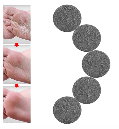 5 Replacement Foot Grinder Head Quartz Electric Foot File Callus Remover Head for Cracked Heels Dead Skin (Black) C R5132