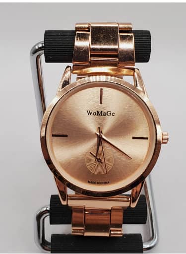WeMaGe Ladies Fashion Quartz Watch 38mm Round Gold Tone Bracelet Band C R3790