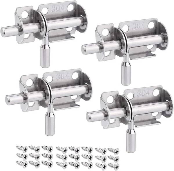 1 KOANMO 4pcs Door Bolt for Garden Gates Internal Doors, Silver uk import C A846