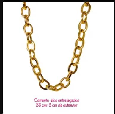 Colar corrente choker elo entrelaçado C R4828