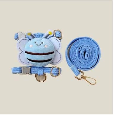 Cat Harness Leash Collar Set Adjustable Cartoon Bee Double Layer  Harness for Small Medium Pet Collar Leash Outdoor Walking B R5117