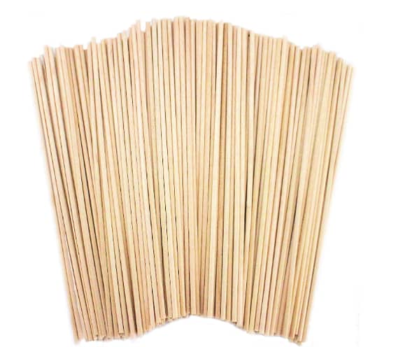 100 Wooden Sticks Round Dowels Natural 148mm X 2mm - Wood Dowel Rods - Craft Supplies - Cake Pop Sticks - Styrofoam - Wooden Sticks For Craft - Model Projects Making Building Models C R4450