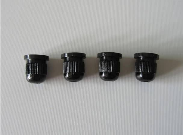 Set of 8 Black 3/8'' String Mounting Ferrules Fits 4 String Bass Guitar C R3002