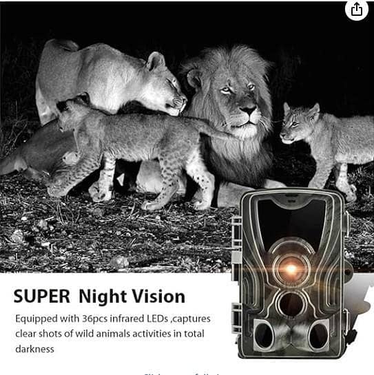 HC801A Hunting Trail Camera Wildlife Camera with Night Vision Motion Activated Outdoor Trail Camera Trigger Wildlife Scouting with Activated Night Vision Motion  B R4917
