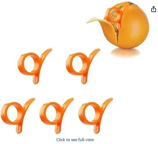 Round Orange Peelers Set of 5 Plastic Orange Opener Lemon Fruit Skin Remover Kitchen Tools (5 Pcs) B R5061