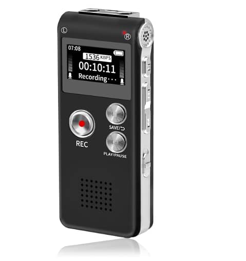 16GB Digital Voice Recorder (Voice Recorder), USB Rechargeable and 30 Hours Recording Time Digital Audio and MP3 Player for Meetings, Interviews, Conferences, Classroom (Black) C R4462