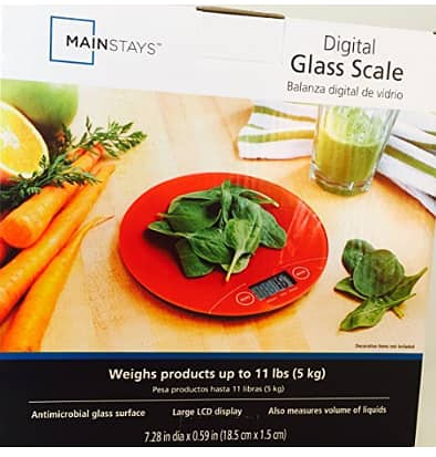 Mainstays Digital Glass Scale Weighs up to 11lbs Antimicrobial Surface M49a C R2452