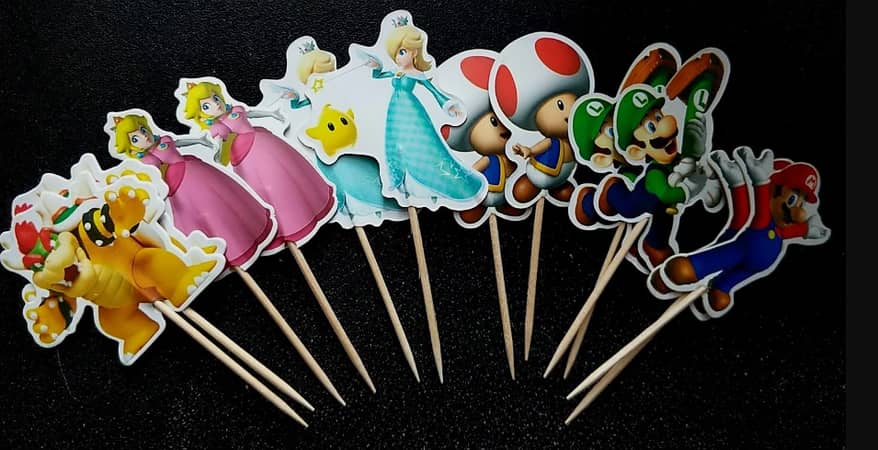 12 X Super Mario Cupcake Picks Topper Birthday Cake Topper Party Decoration Gift C R4445