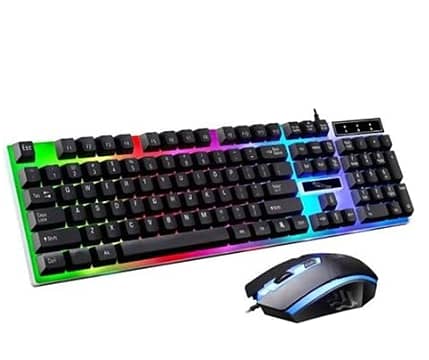 Adjustable Gaming Keyboard G21 Wired USB Gaming Keyboard Rainbow Mouse and Keyboard Combo Set with Mechanical Backlit Keyboard and Mouse Set (Color : Black)   C A73