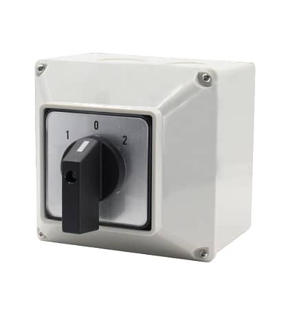 1PCS Changeover Switch Rotary switch LW26-32/2 Rotary Dual Power Switch Cam Switch 3 Position 8 Terminals with Install Waterproof Box 380V 32A A R2945
