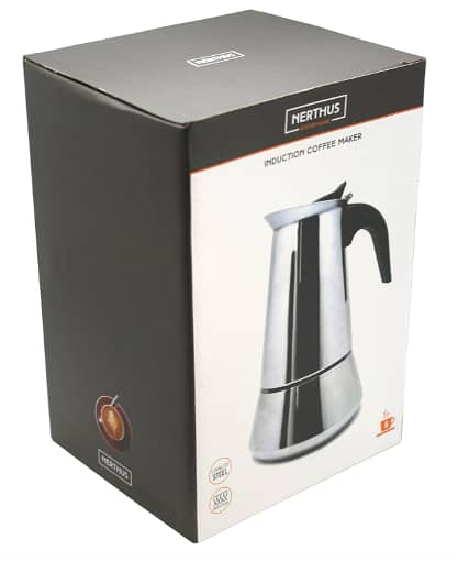 NERTHUS 6 Induction Coffee Cups Stainless Steel Silver 13 x 19.5 x 11.5 cm C C18