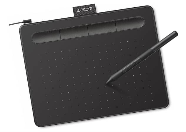 Wacom Intuos Small Graphics Drawing Tablet, Includes Training & Software; 4 Customizable ExpressKeys Compatible with Chromebook Mac Android & Windows, Photo/Video Editing, Design & Education,Black C R4837
