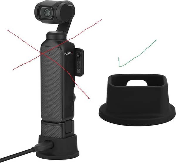 Camera Mount Stand Base for DJI OSMO Pocket 3,Silicone Support Base Desktop Stable Bracket Non-Slip Support Adapter Camera Mount Accessories R2661 A